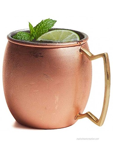 Luxury Pure Copper Moscow Mule Mug with Brass Handle Set of 2 Food Safe and Solid Copper