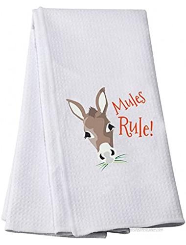 MEIKIUP Funny Mule Kitchen Towel Mule Lover Gift Backyard Farmer Gift Donkey Mule Girl Gift Mules Rule Hostess Towel Housewarming Gift Mules Rule Towel