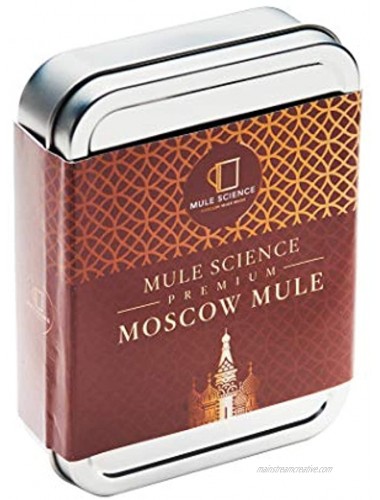 Mule Science Premium Moscow Mule Cocktail Kit. Travel Kit for Cocktail Drinks on the Go In an Easy to Carry Tin Box. Makes 6 Moscow Mule Drink Mix. Great Gift for Any Occasion!