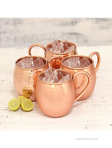 NOVICA Handcrafted Hammered Copper Moscow Mule Mugs Set Of 4 'Friendly Celebration'