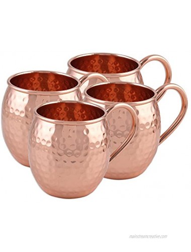 NOVICA Handcrafted Hammered Copper Moscow Mule Mugs Set Of 4 'Friendly Celebration'