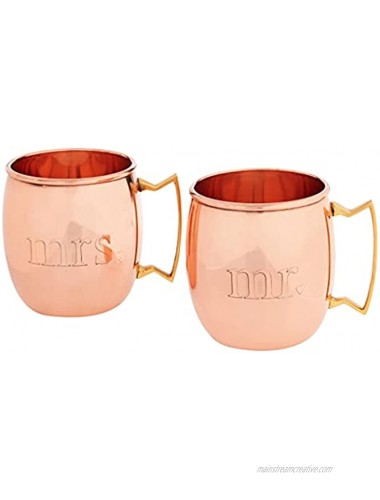ODI Moscow Mule Kit with Mr. and Mrs. Moscow Mule Copper Mugs Moscow Mule Cups 16 Ounces Solid Copper