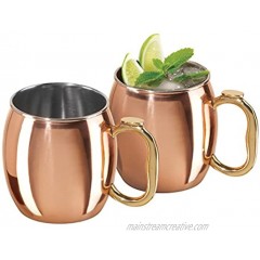 Oggi Moscow Mule Copper Plated Mugs Set of 2 20-Ounce