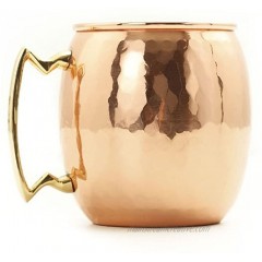 Old Dutch Nickel-Lined Solid Copper Hammered Moscow Mule Mug 16 Oz.