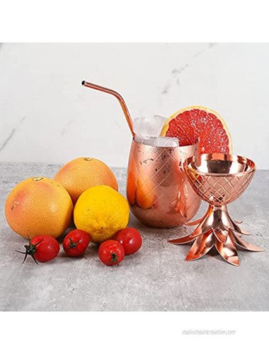 Pineapple Shaped Moscow Mule Cooper Mug Cocktail Copper 14oz Stainless Steel Tumbler Mug Cup Drinking Party Cup Drinkware with Straw by GwenB
