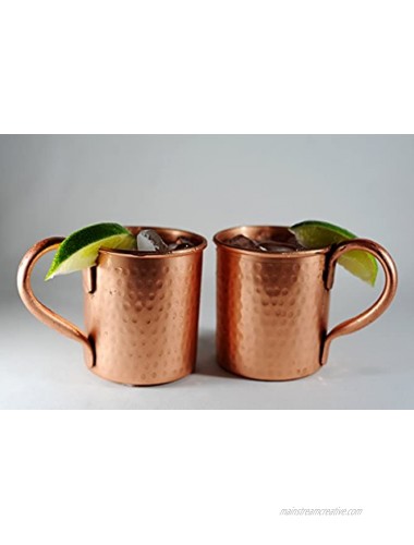 Set of 2 hammered Copper Mugs for Moscow Mules by ALCHEMADE with bonus E-Recipe book included