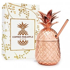 Solid Copper Pineapple Tumbler Mug with Copper Straw- Available in 3 Sizes 12oz,18oz,24oz- Handcrafted Drinking Mugs Unique Christmas Anniversary Birthday Gift Idea
