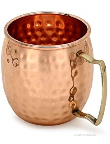 Zap Impex Pure Copper Hammered Moscow Mule Mug With Solid Brass Handle Set Of 4- 16 Ounce