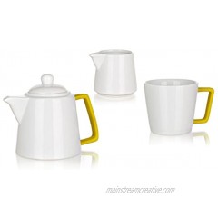 Banquet Color Plus Tea Set of Jug Ceramic White Yellow 17 x 20 x 12 cm