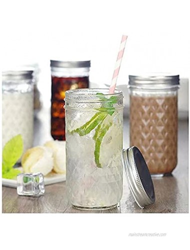 COAWG Reusable Smoothie Cups Boba Tea Cups with Lid and Straw,Bubble Tea Cup Glass Tumbler Travel Mug Wide Mouth Mason Jar Cups 2-pack 24 oz