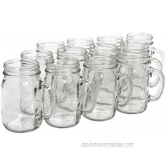 North Mountain Supply NMS J40014 No Lids Glass Pint Mug Handle Mason Drinking Jars Case of 12