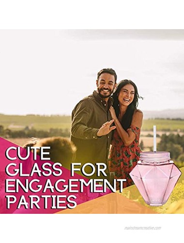 Pink Diamond Sipper Glass with Straw