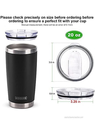 20 oz Tumbler Replacement Lids Spill Proof Splash Resistant Lids Covers Fit for YETI Rambler and More Tumbler Cups 20 oz 2 Pack
