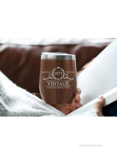 50 Birthday Gifts for Women Men 1971 Rose Gold Stainless Steel Tumbler 50 Gift Ideas 50th Birthday Gifts 50th Anniversary Gift Cup 50 Year Old Gift for Women Men 50th Birthday Gift Ideas