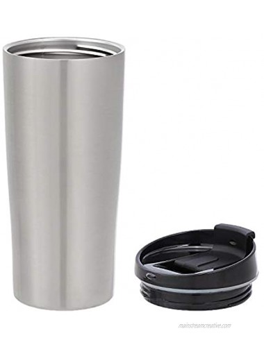 Basics Stainless Steel Tumbler with Flip Lid Vacuum Insulated – 20-Ounce 2-Pack Silver