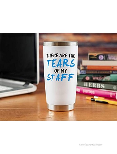 Boss Gifts Travel Coffee Mug Tumbler 20ozTears of My Staff Funny Gift Idea for Worlds Best Boss Men Women Him Principal Assistant Female Bosses Day Office From Employees