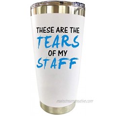 Boss Gifts Travel Coffee Mug Tumbler 20oz"Tears of My Staff" Funny Gift Idea for Worlds Best Boss Men Women Him Principal Assistant Female Bosses Day Office From Employees