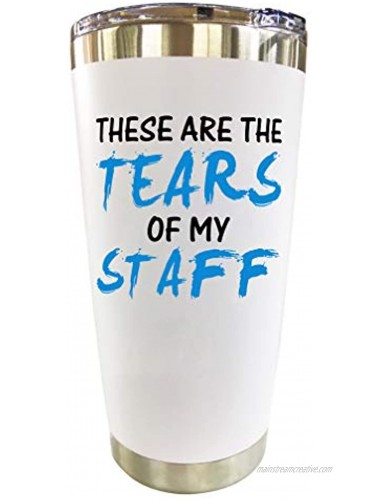 Boss Gifts Travel Coffee Mug Tumbler 20ozTears of My Staff Funny Gift Idea for Worlds Best Boss Men Women Him Principal Assistant Female Bosses Day Office From Employees