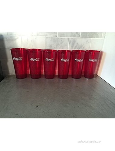 Coca-Cola Cups Red Plastic Tumbler 32-Ounce Restaurant Grade Carlisle Set of 6