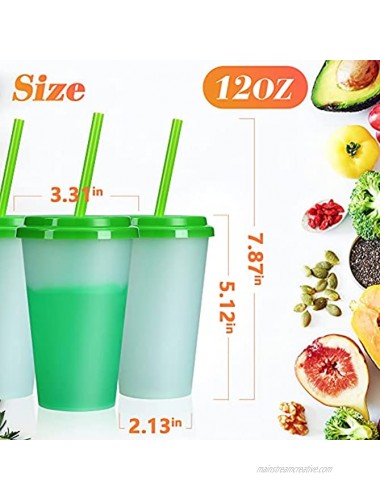 Color Changing Cups with Straws & Lids: 12oz Kids Cold Water Drinking Cups 10 Pcs Reusable Plastic Tumbler Bulk