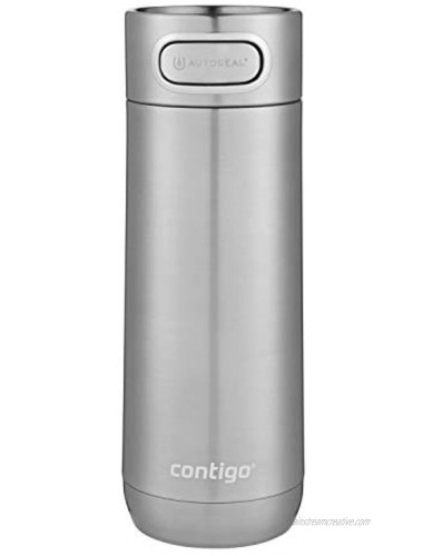 Contigo Luxe AUTOSEAL Vacuum-Insulated Travel Mug | Spill-Proof Coffee Mug with Stainless Steel THERMALOCK Double-Wall Insulation 16 oz. Stainless Steel