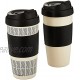 Copco Reusable Set of 2 Insulated Double Wall Travel Mugs 16-ounce White Black