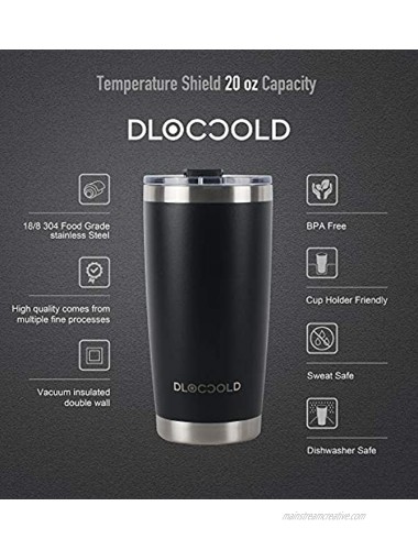 DLOCCOLD 20oz Tumbler Double Wall Stainless Steel Vacuum Insulated Coffee Travel Mug with Lid and Straw Purple,20oz
