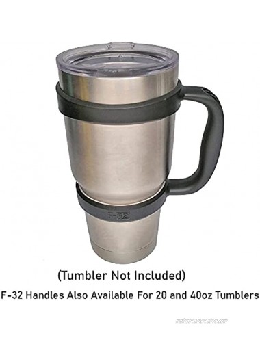 F-32 Handle 19 COLORS 30oz or 20oz size available Compatible with YETI OZARK TRAIL BEAST RTIC PREVIOUS DESIGN and More Tumbler Travel Mug BPA FREE 30OZ MIDNIGHT BLACK