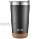 FGA Insulated Tumbler 16oz with Slide Clear Lid – Double Walled Vacuum Wide Mouth Stainless Steel Thermal Coffee Travel Mug Cup for Man & Women Home & Office Ice Drinks & Hot Beverages Black