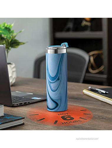 Insulated Skinny Stainless-Steel Tumbler 18oz Coffee Tumbler with Flip-Top Lid Travel Coffee Mug 100% Leakproof Lids Slim Vacuum-Insulated Tumblers Keep Hot and Cold Great for Home Office.