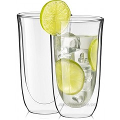JoyJolt Spike Double Wall Glasses Cocktail Beer Drinkware Glass Set of 2 -13.5-Ounces