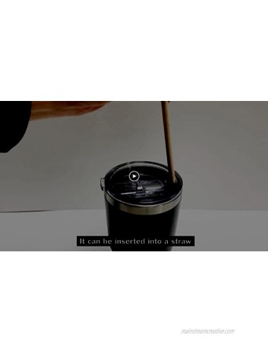 KUFUNG Tumbler Lids Spillproof 30 oz Splash Resistant Lid for Tumbler For Yeti Rambler Coffee Mug and More Cooler Cup Black 30 OZ