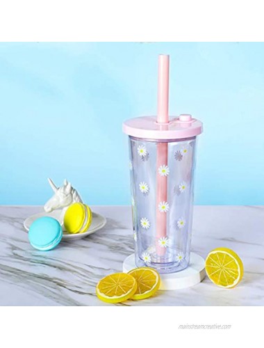 Reusable Boba Cup Smoothie Cup with Resealable Lid Plug 550 ml 20 oz Double Wall Insulated Boba Tea Cup Boba Tumbler Milk Tea Cup with Wide Reusable Straw