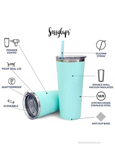 SassyCups 60th Birthday Tumbler | 60 Years Fabulous | 22 Ounce Engraved Mint Stainless Steel Insulated Tumbler with Lid and Straw | Sixtieth Bday Travel Mug | Women Turning Sixty