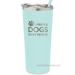 SassyCups Funny Dog Tumbler | Dogs Over People Tumbler | 22 Ounce Engraved Mint Stainless Steel Insulated Tumbler with Lid and Straw | Funny Dog Tumbler | Dog Lover | Dog Mom | Dog Owner | From Dog