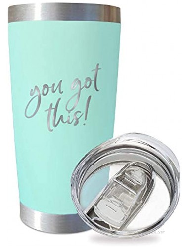 SassyCups You Got This Tumbler | 20 Ounce Engraved Seafoam Stainless Steel Insulated Travel Mug | New Job Promotion | Congratulations Congrats | Going Away Moving Away | Graduation Tumbler | Divorce