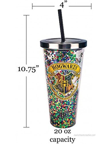 Spoontiques Hogwarts Glitter Cup w Straw