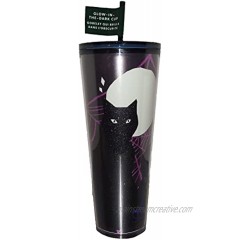 Starbucks Exclusive LIMITED EDITION Halloween 2021 Glow in the Dark Black Cat Tumbler: 24 oz Venti Cup