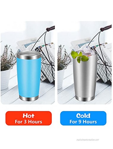 VEGOND 20oz Tumbler with Lid and Straw Stainless Steel Tumbler Cup Bulk Vacuum Insulated Double Wall Travel Coffee Mug Powder Coated Coffee CupStainless 6 Pack）