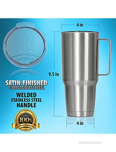 XPAC by Maxam Double Vacuum Wall Stainless Steel Tumbler with Lid 44 Ounce Stainless Steel With Handle and Metal Straw Fits in a 3.5 Wide Car Beverage Holder