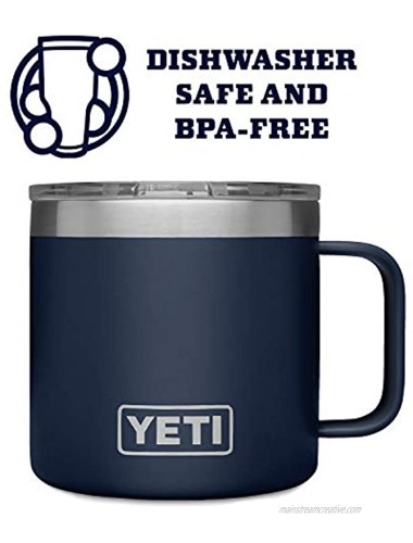 YETI Rambler 14 oz Mug Vacuum Insulated Stainless Steel with MagSlider Lid Navy