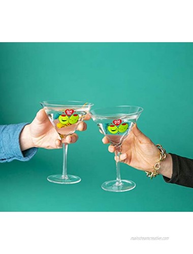 BigMouth Inc. Olive Martini Set – Set of 2 – Each Glass Holds 8 oz First Glass Reads “Olive You” Second Glass Reads “Olive Me Too” Makes a Great Gift Made of Glass Clear BMCG-0005
