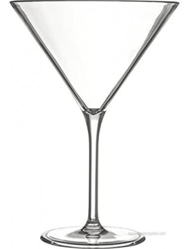 Carlisle 564607 Alibi Shatter-Resistant Plastic Martini Glass 9 oz. 6.63 Height 2.88 width 2.88 Length Polycarbonate Pc Clear