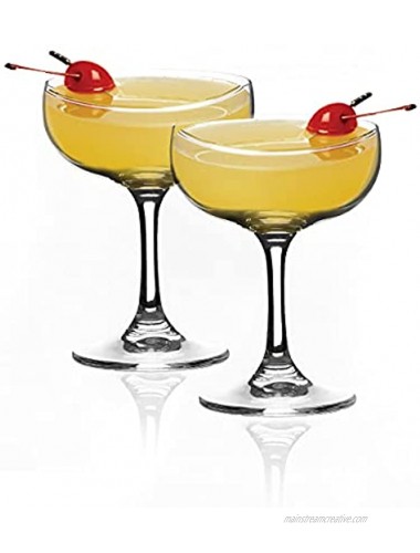 CONSISTENTLY CREATIVE 8oz 200ml Cocktail Coupe Glasses Perfect for Drinking Martini Margarita Champagne Cocktails Set of 2