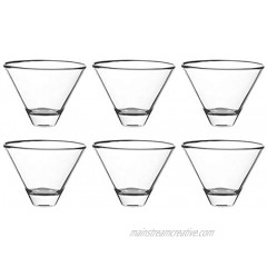 Glass Martini Stemless Cocktail Glasses Set of 6-11 oz. By Barski European Quality Stemless Cocktail Martinis 11 Ounces Made in Europe