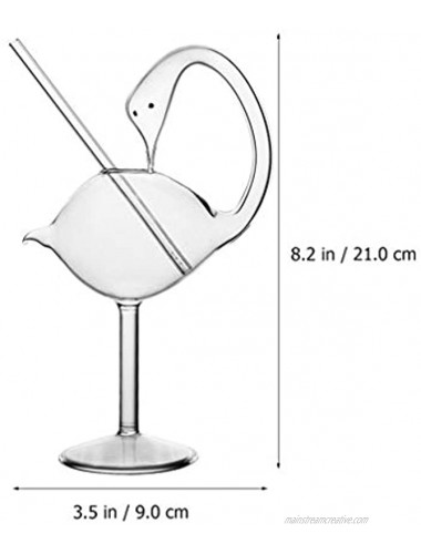 HEMOTON 178ML Creative Cocktail Glasses Swan Shaped Cup Wine Glasses Beverage Goblet Elegant Drinking Cups Martini Glasses for Dinner Parties Bars Restaurants