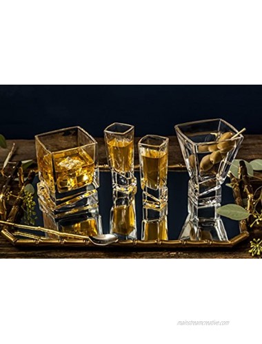 JoyJolt Carre 2-Piece Cocktail Glasses Set 8 Ounce Martini Glasses