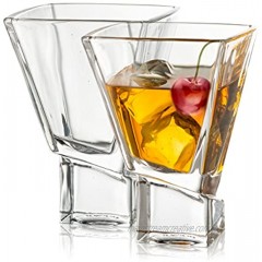 JoyJolt Carre 2-Piece Cocktail Glasses Set 8 Ounce Martini Glasses