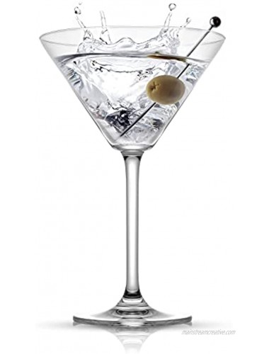JoyJolt Olivia Crystal Martini Glasses Premium Glassware Set Made in Europe 9.2 oz Tall Martini Glasses Elegant Cocktail Glasses Set of 2 Martini Glass for Drinks such as Martini or Manhattan
