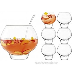 LSA International Rum Punchbowl Set Ø10.75 12.8 fl oz Clear